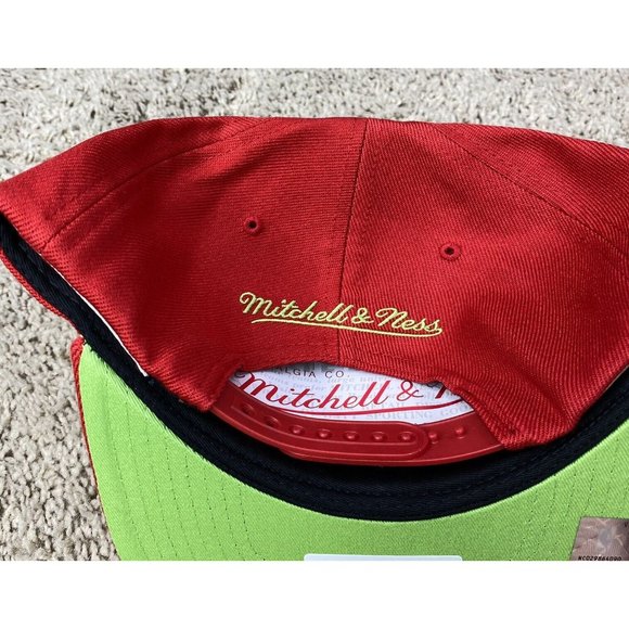 New Jersey Nets Mitchell & Ness Hat Reverse Grinch Team Snapback HWC Red Cap NWT - Picture 5 of 10